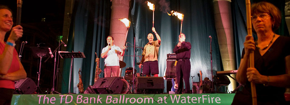 A torch ceremony at the WaterFire Ballroom.