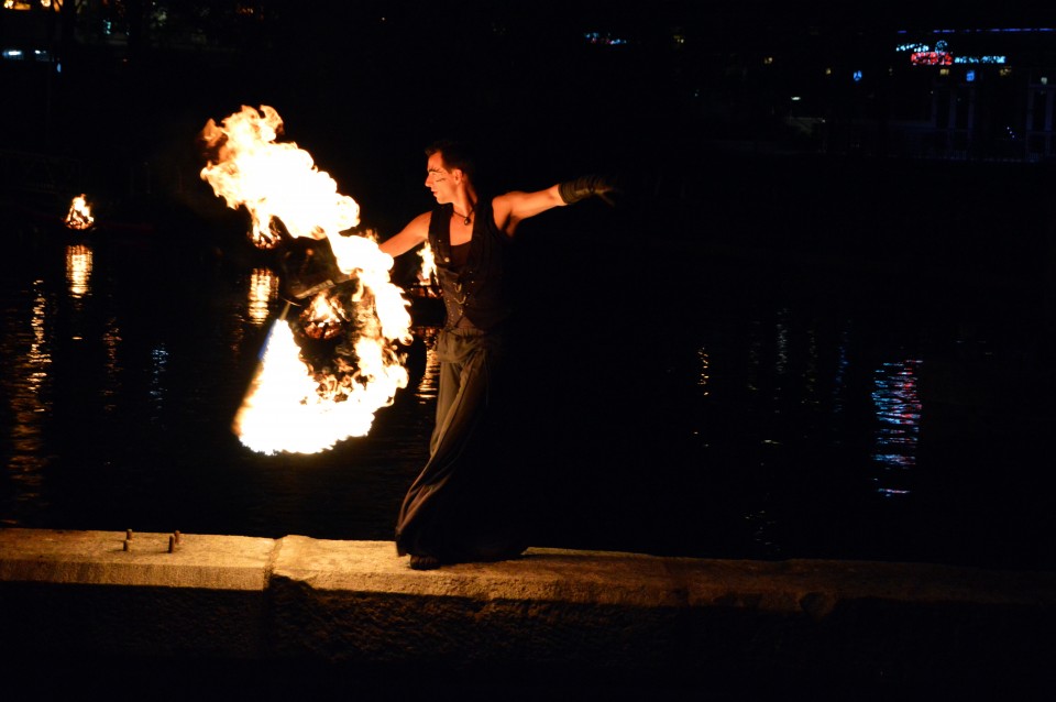 Fire dancer Benjamin Reynolds, photo by Jennifer Bedford.