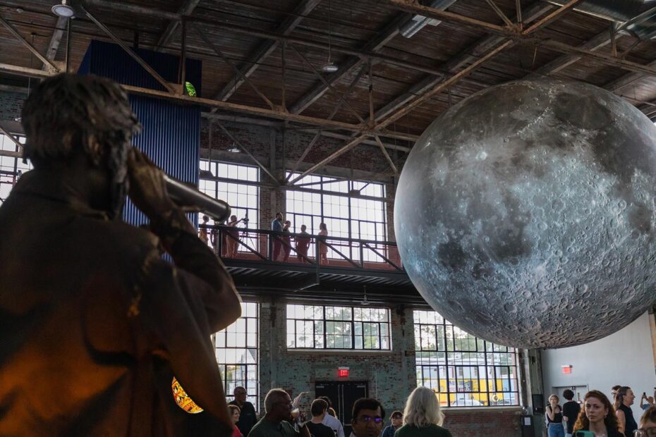 Moon Exhibit Opening at the WaterFire Arts Center. Photograph by Matthew Huang.