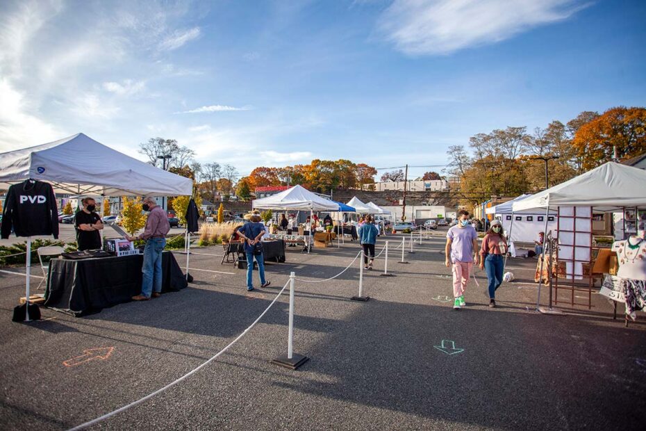 PVD Love and other artists at a 2020 ArtMart Market. Photograph by Erin Cuddigan.