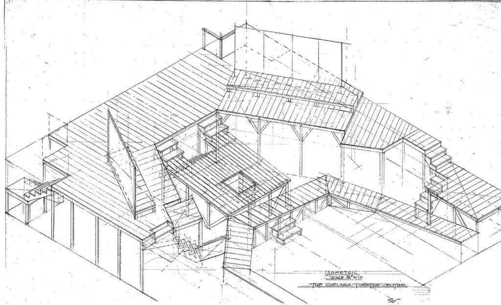 One of Eugene Lee’s hand drawn isometric projections of a stage set