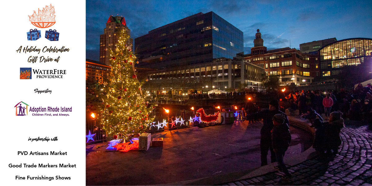 A Holiday Gift Drive at WaterFire supporting Adopt Rhode Island